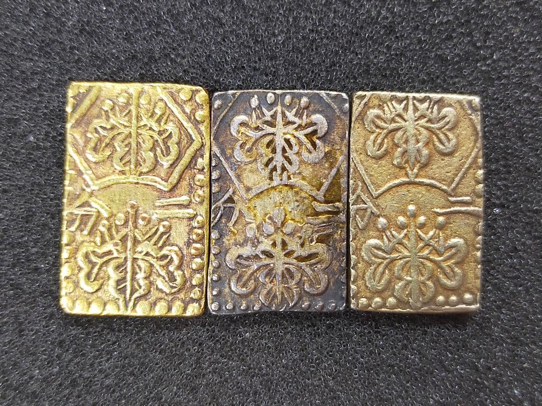 古銭　明治二分判金　別座　3枚