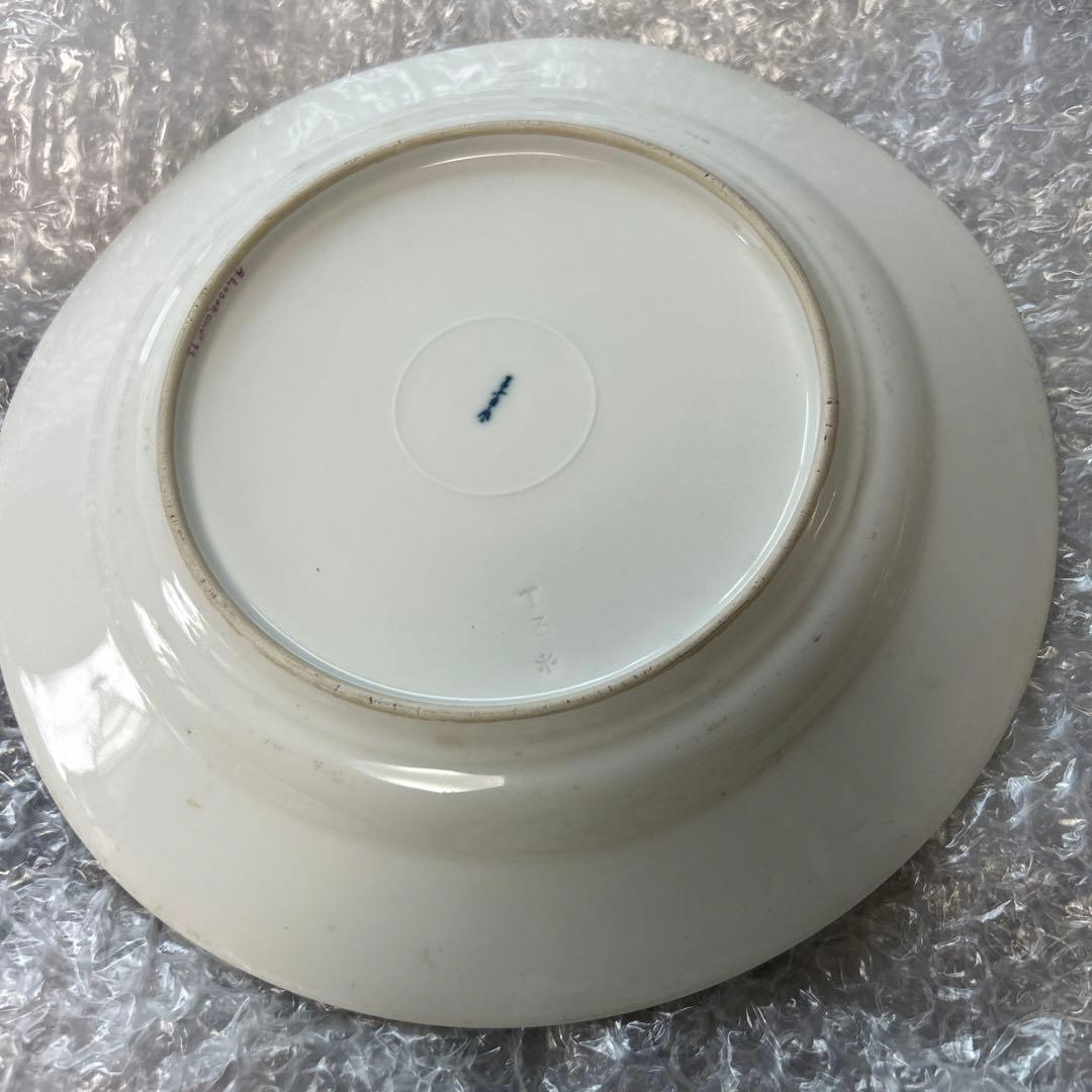 アンティーク高級食器　KPM 7種花　蝶々　赤皿