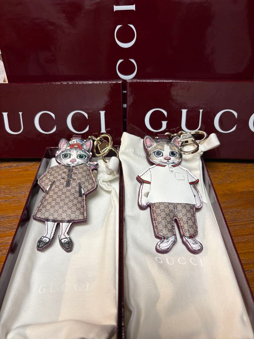 新品未使用 GUCCI ヒグチユウコ 猫 チャーム ボリス＆ボー 2個セット