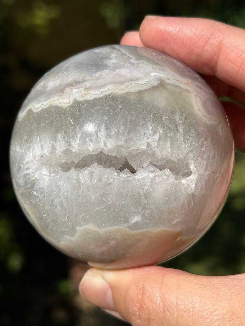 ꧁桜瑪瑙水晶共生スフィア68mm꧂