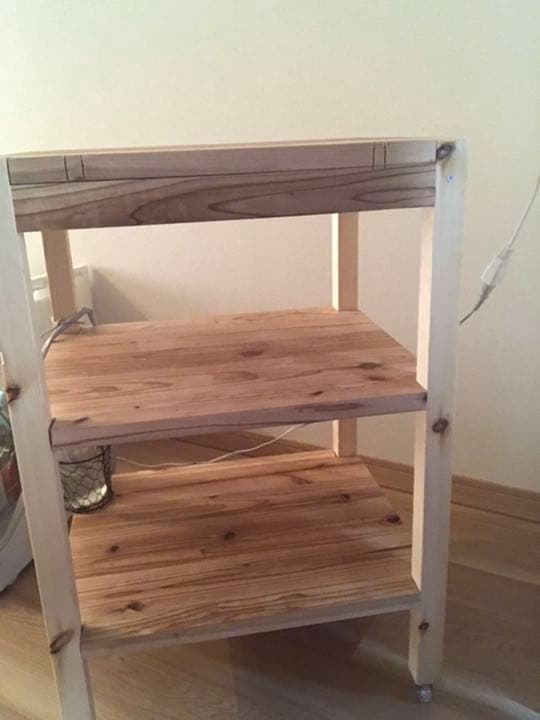 【天然木】キャスターワゴン