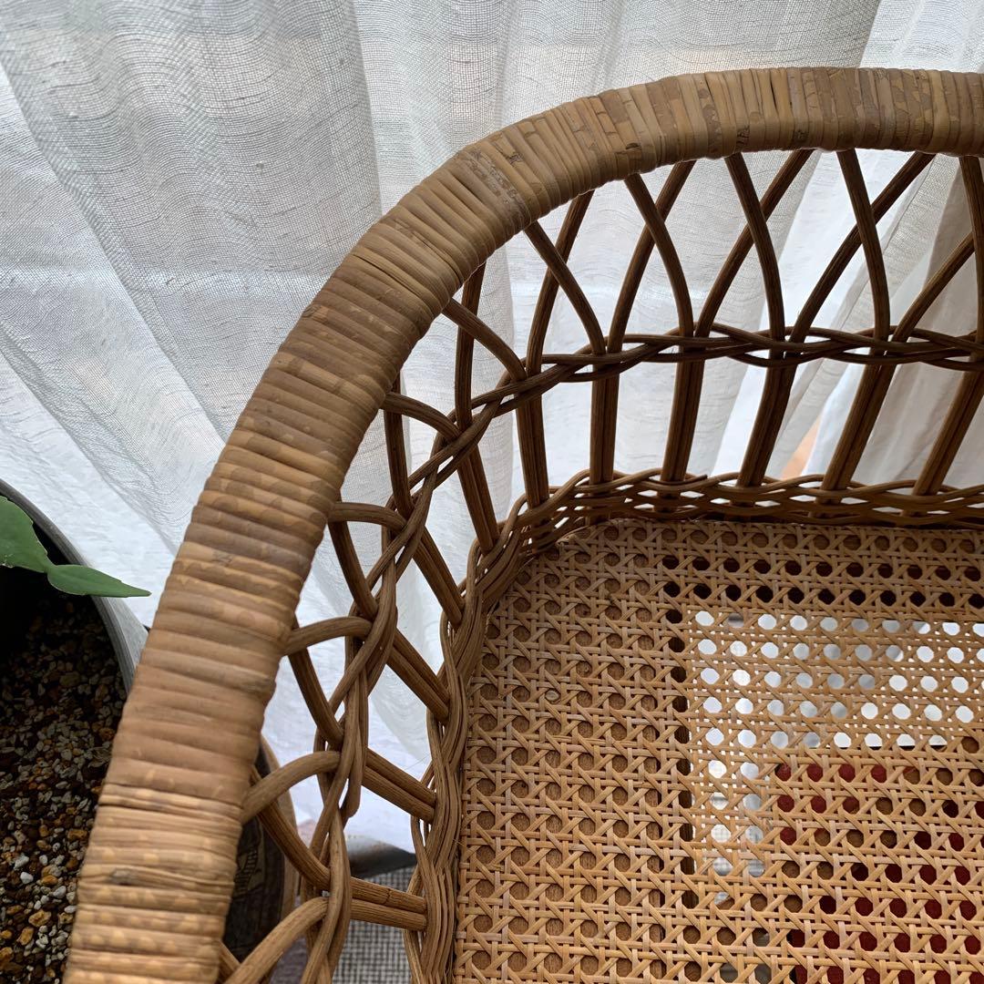 ヴィンテージ　ベビーベッド 籐 ラタン かご インテリア アンティーク