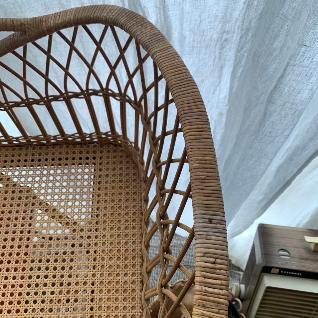 ヴィンテージ　ベビーベッド 籐 ラタン かご インテリア アンティーク