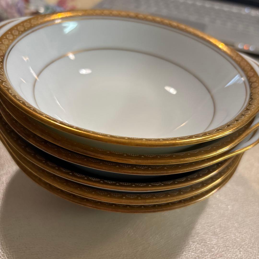 6枚セット美品ノリタケ金彩、シチュー、シリアル、スープ皿　多用途