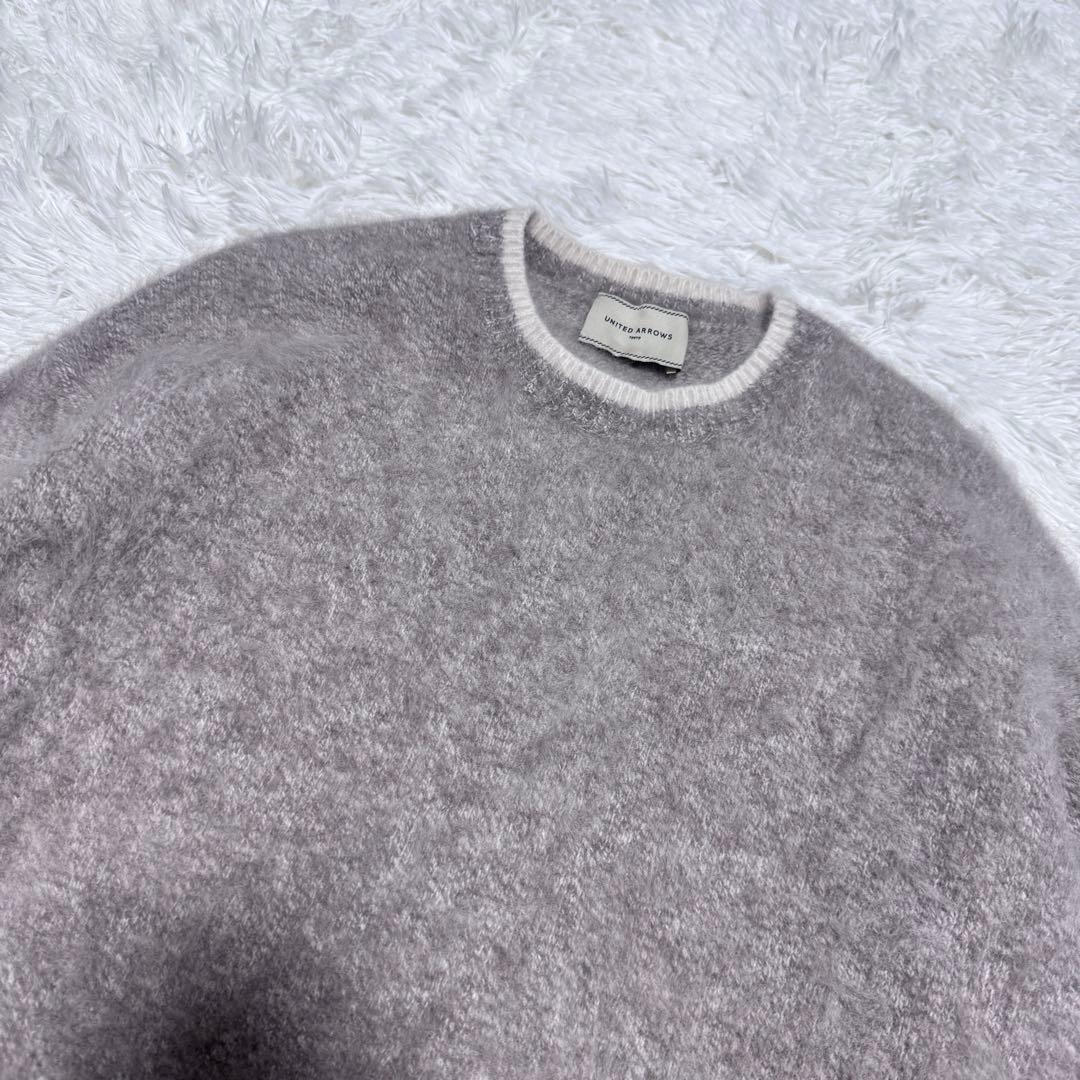 美品 UNITED ARROWS フォックスカシミヤクルーネックニット