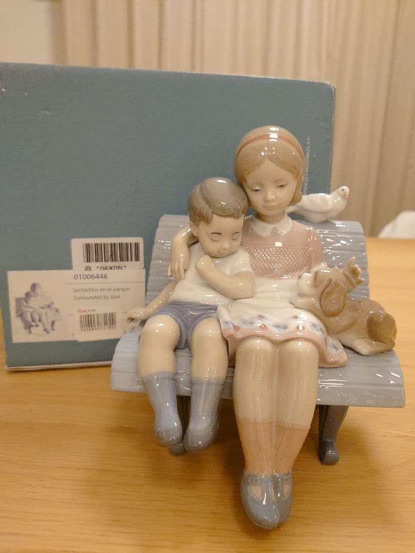 【極美品 無欠損】LLADRO リヤドロ No.6446『やすらぎ』姉弟 子犬