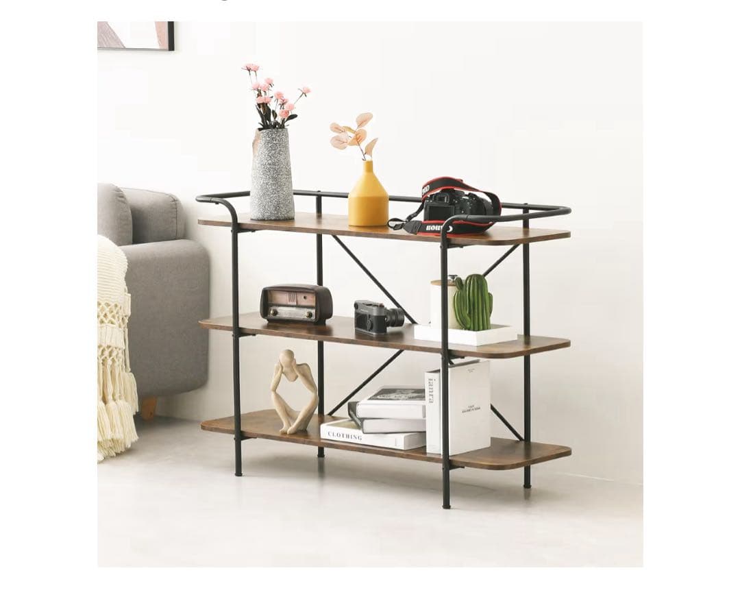 木製ラック 3段式 オープンシェルフ