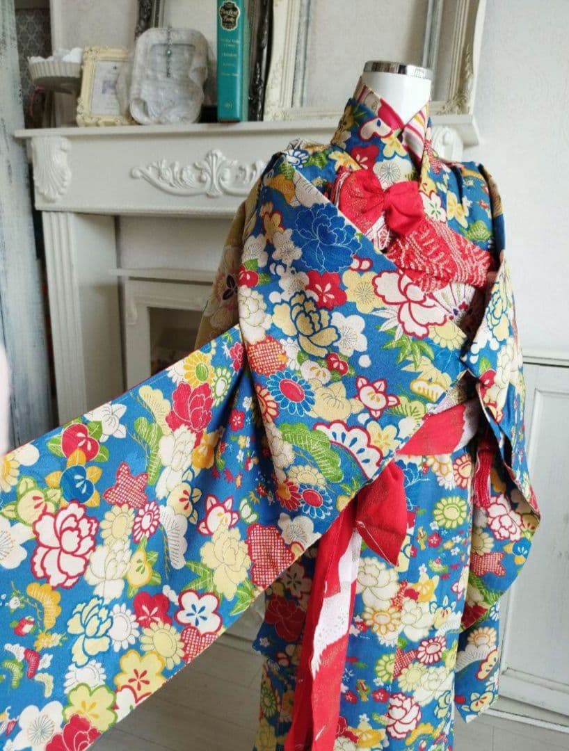 専用です☆くすみブルーの着物単品