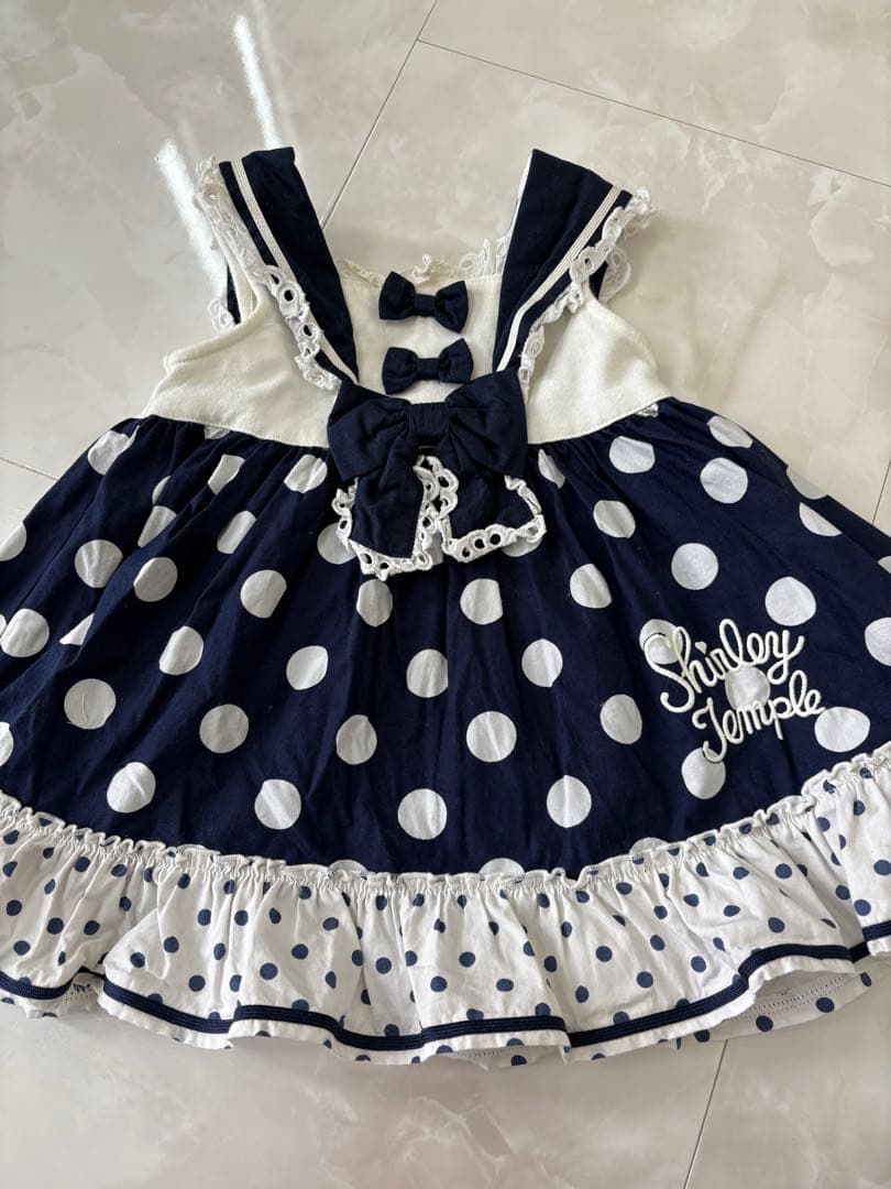 シャーリーテンプル♡ネイビードットワンピース♡80センチ♡