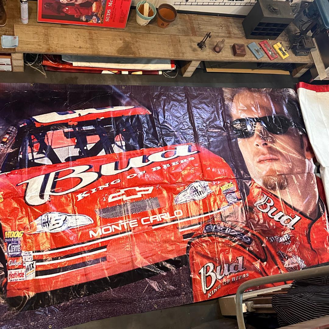 【激レア】NASCAR デイルアーンハートジュニアBudweiser大型バナー
