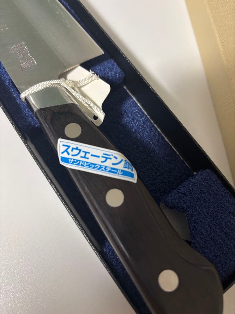 名匠秀貞作★サンドビックスウェーデン鋼三層鋼包丁関刃物本割込