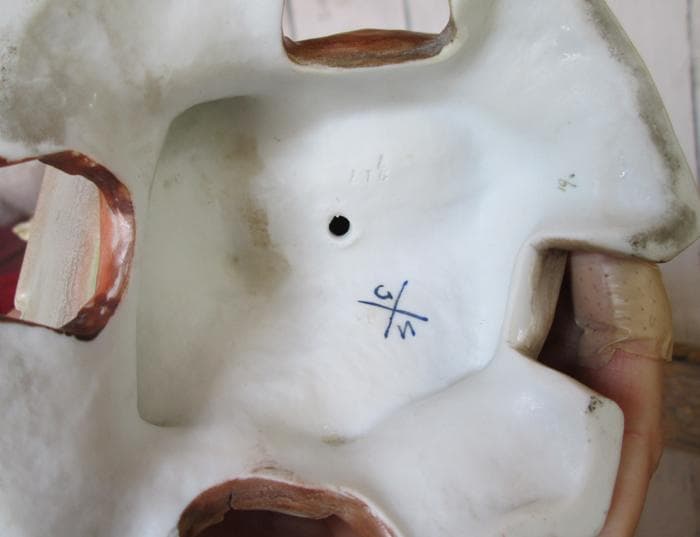西洋アンティーク☆母子天使陶器☆修復あり