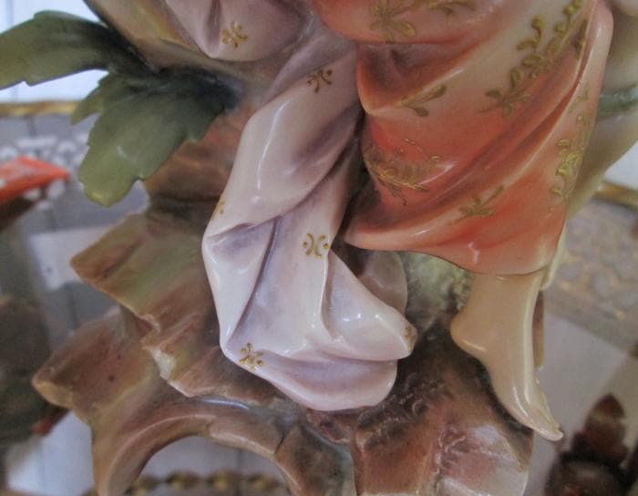 西洋アンティーク☆母子天使陶器☆修復あり