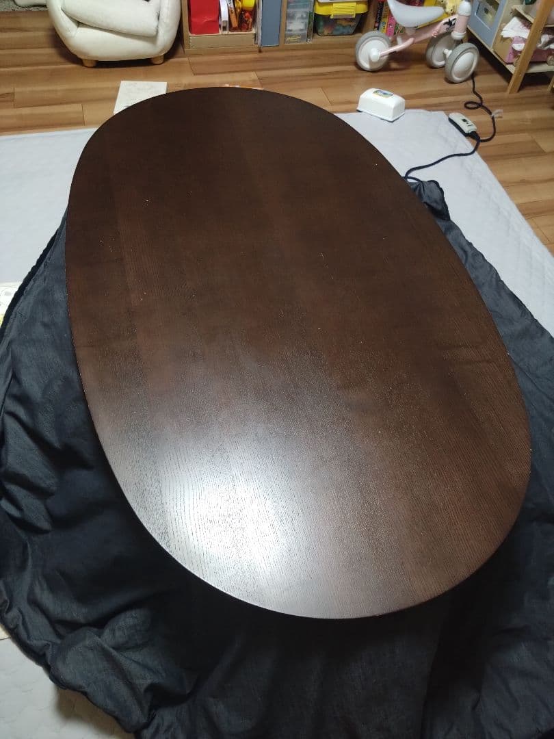 無印良品　楕円形こたつ ダークブラウン こたつ布団付き