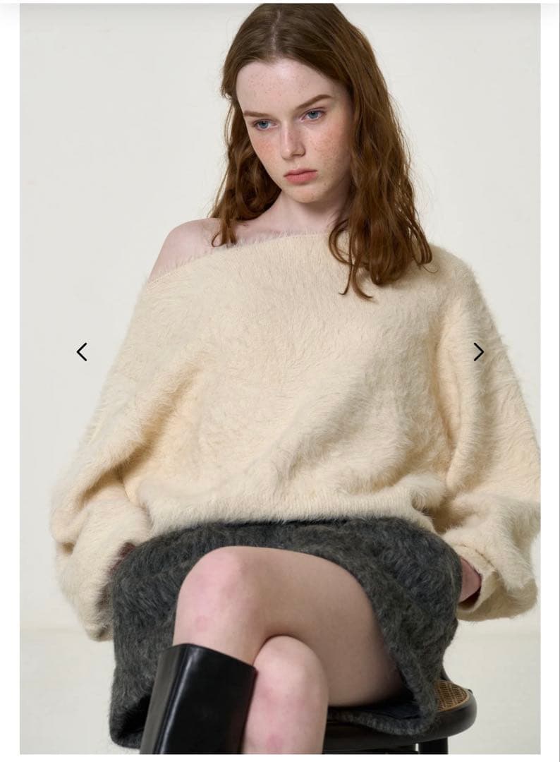 トップス THE TOE Borough Knit white