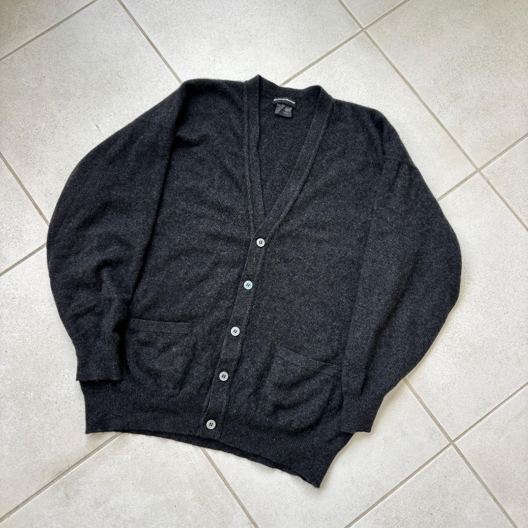 80s スコットランド製カシミアカーディガンブラックメランジ NEIMAN