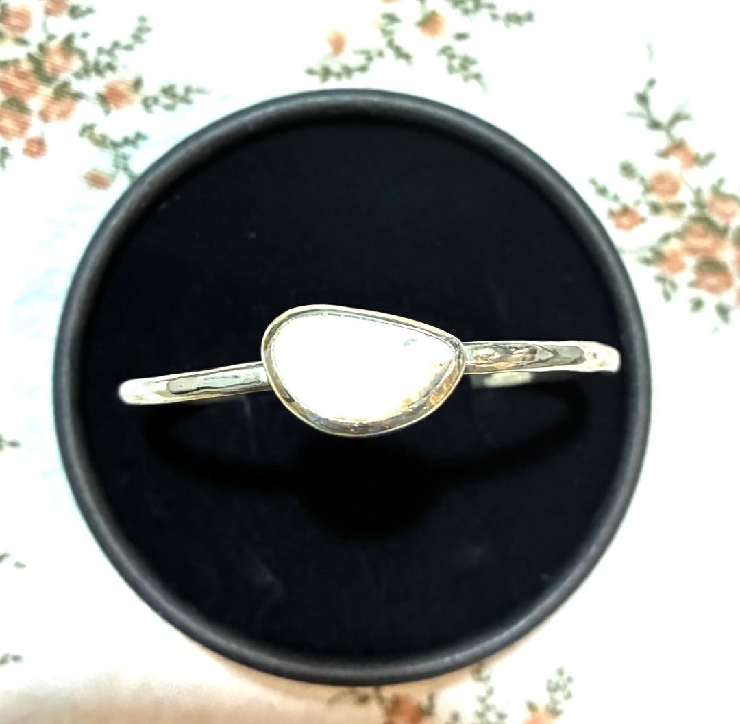 【美品】accessorys mau シルバーバングル ホワイトバッファロー