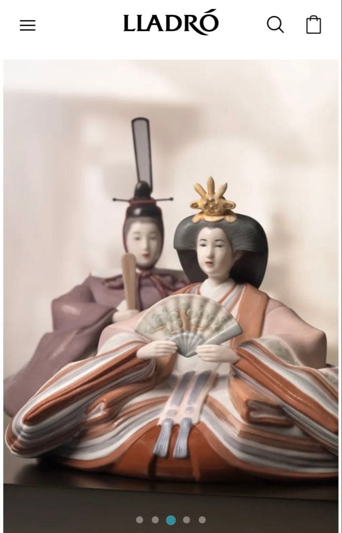 【美品】LLADRO リヤドロ　雛人形 親王飾り　限定品　屏風 ぼんぼり付属