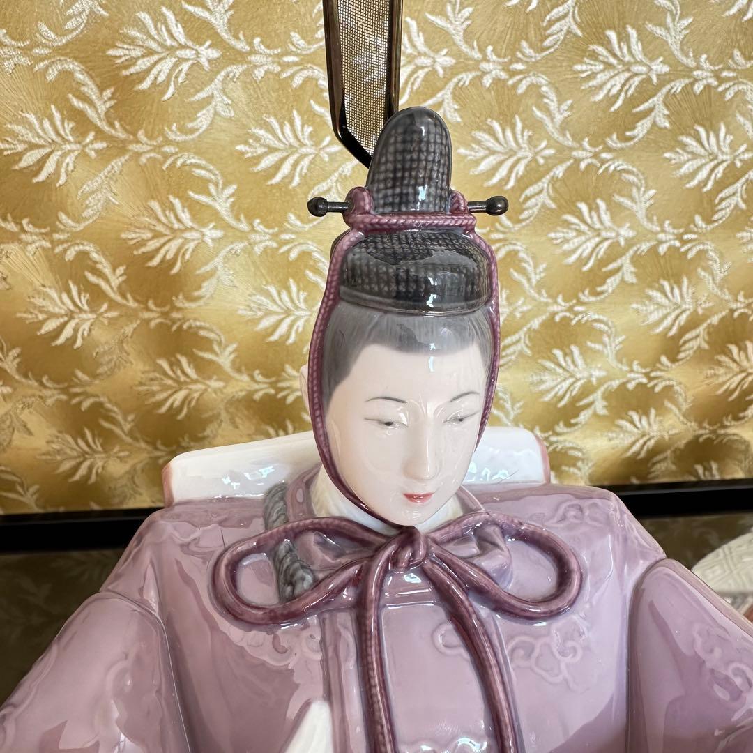 【美品】LLADRO リヤドロ　雛人形 親王飾り　限定品　屏風 ぼんぼり付属
