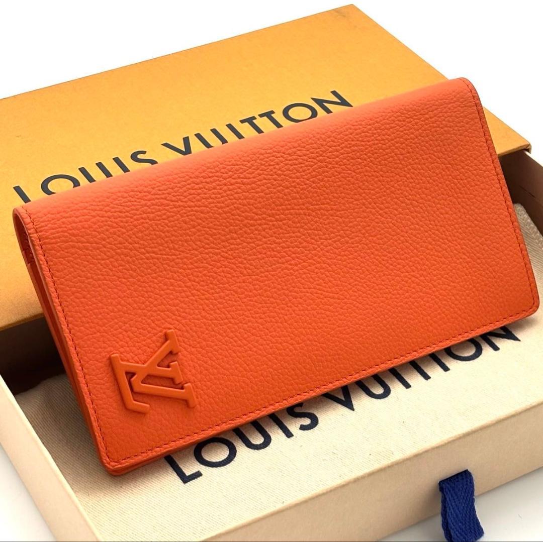 【未使用に近い】ルイヴィトン アエログラム ポルトフォイユブラザ オレンジ