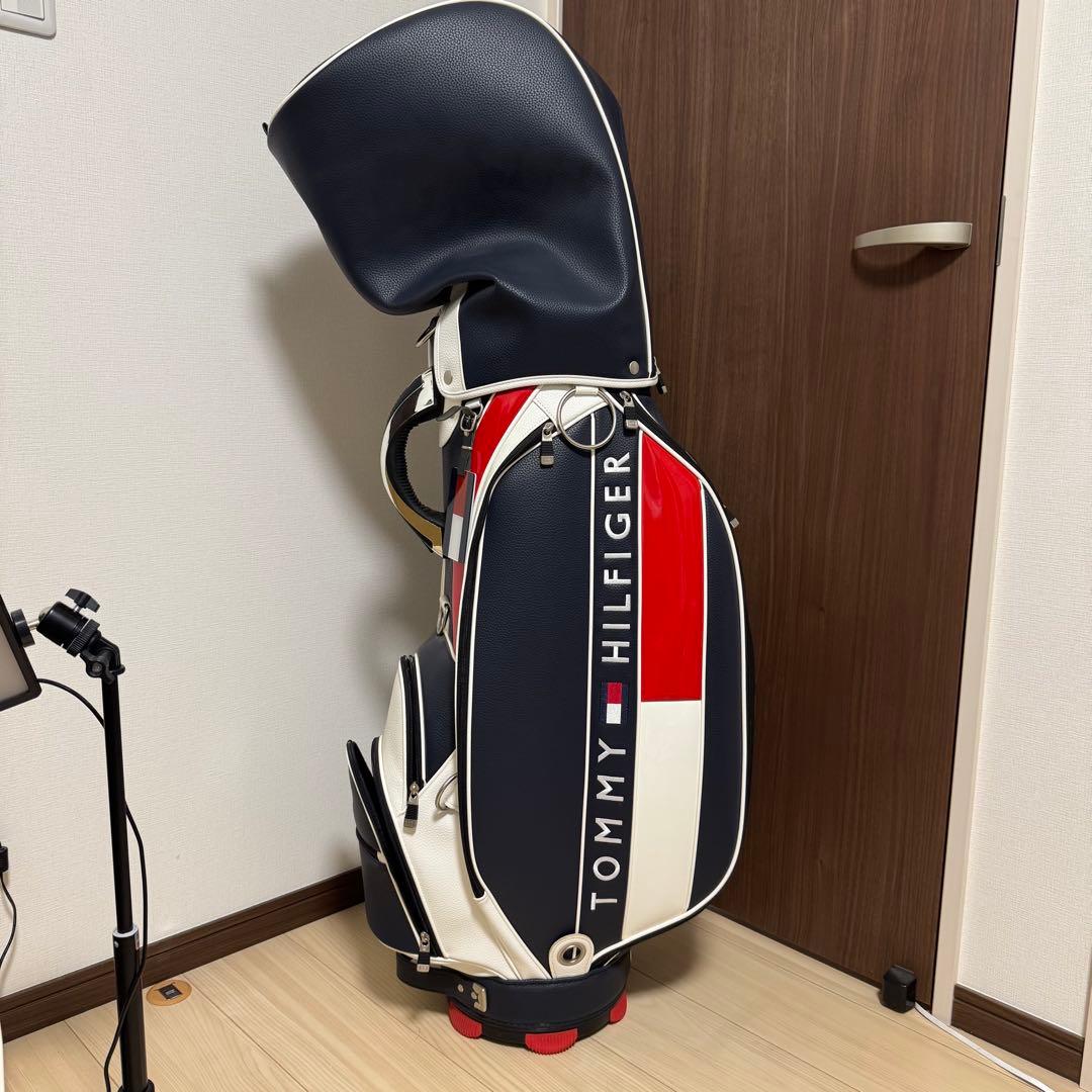 美品トミーヒルフィガーゴルフ/THE FACEキャディバッグ/THMG7SC1
