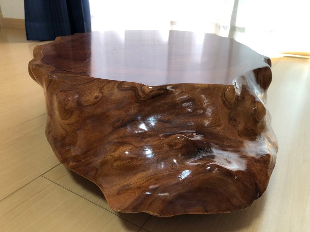 HTHTDCND 一枚板　テーブル　玉杢　切り株　花台