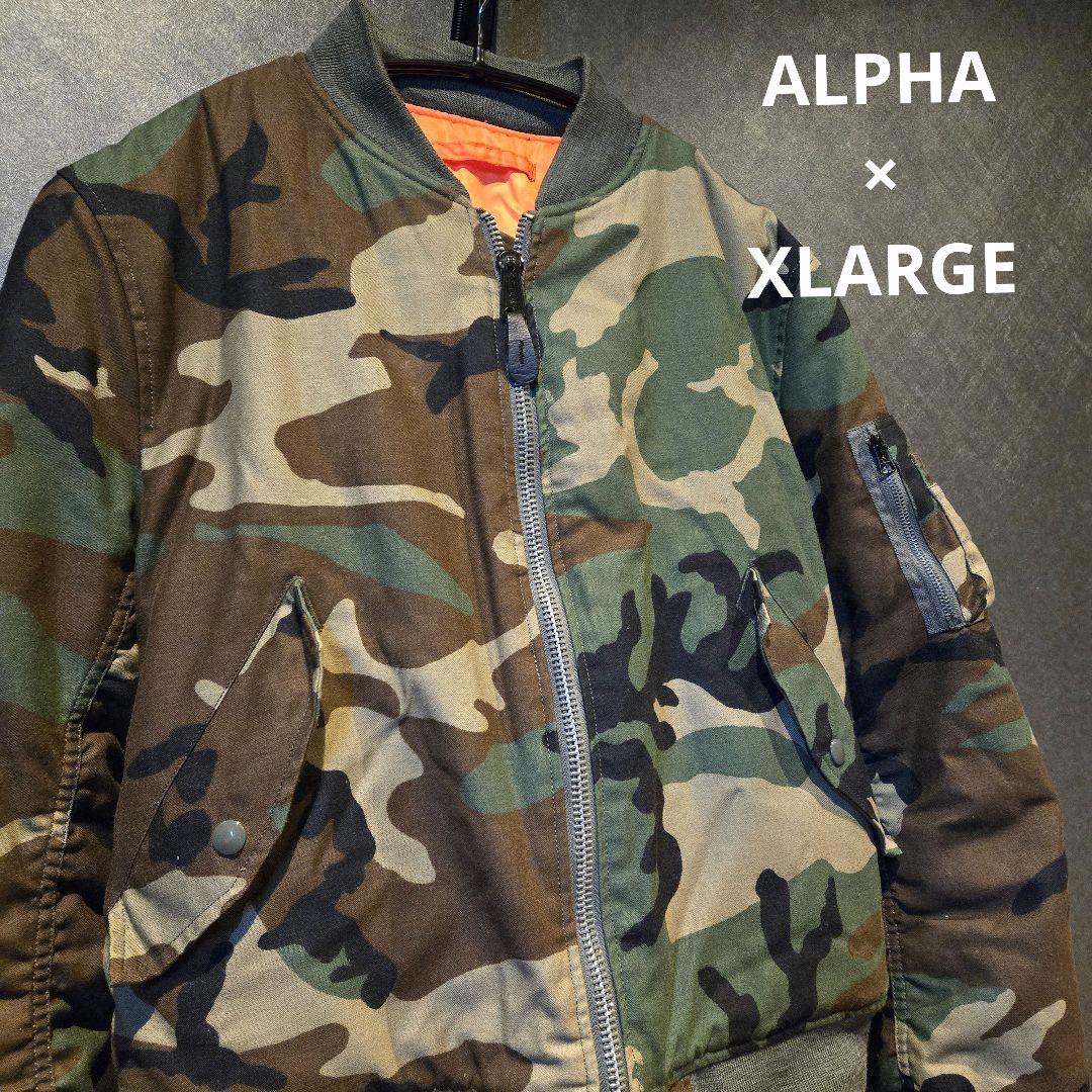ALPHA　XLARGE　コラボ　MA-1　フライトジャケット　M　カモフラ