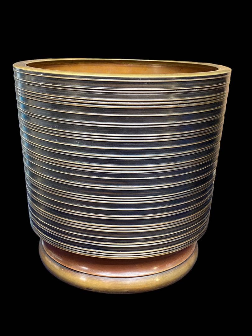 火鉢　銅　一対　火箸　木箱付き　440