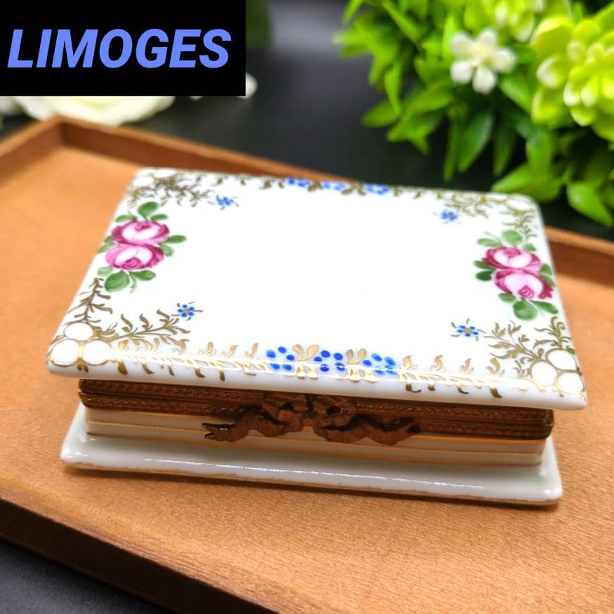 LIMOGES リモージュ トリンケットボックス 小物入れ ハンドペイント 花柄
