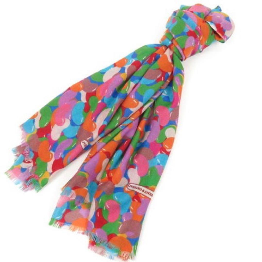 LIVERANO&LIVERANO ビーンズ柄　カシミヤストール