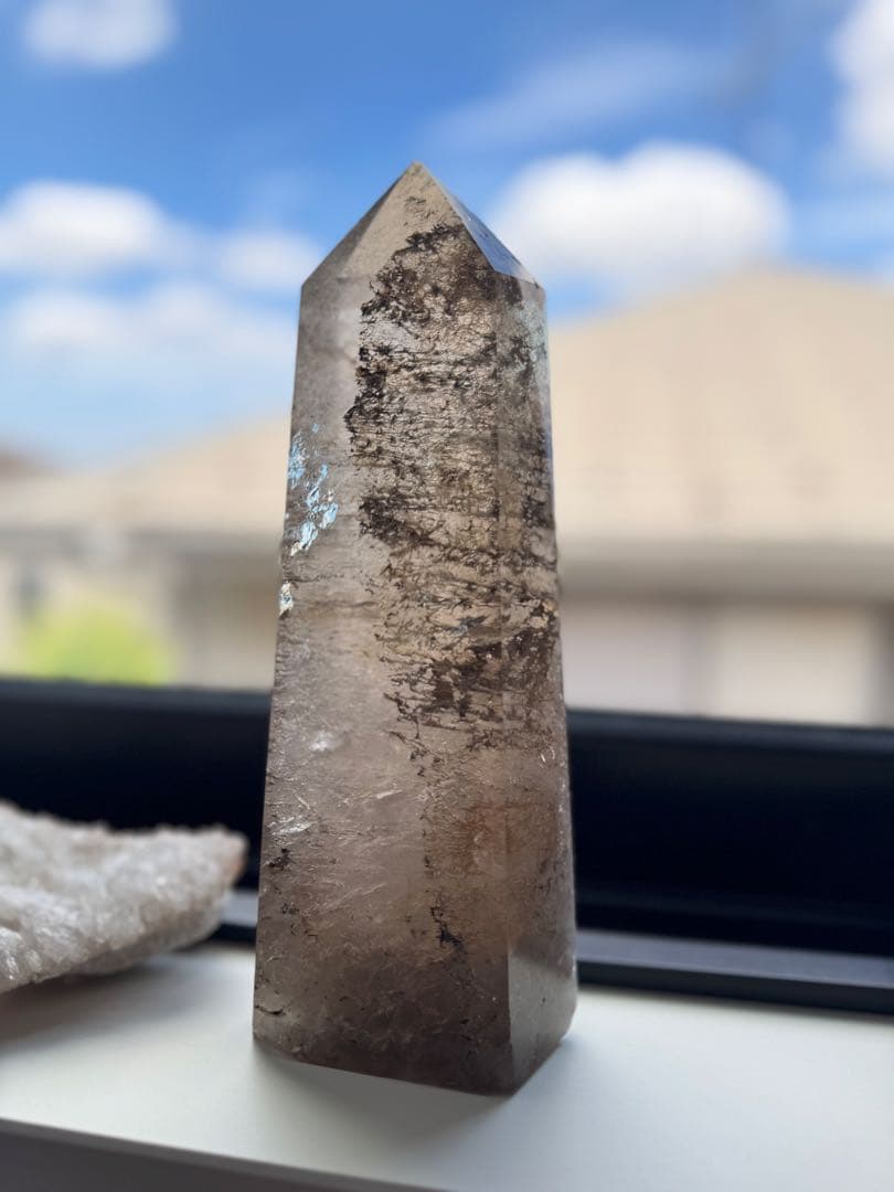 セール最終価格◎スモーキークォーツ タワー型 虹入り 22cm
