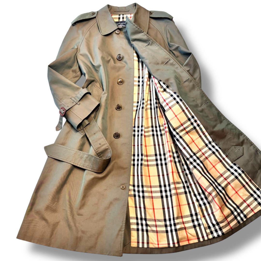 美品✨BURBERRY✨バーバリー トレンチコート ノバチェック カーキ メンズ