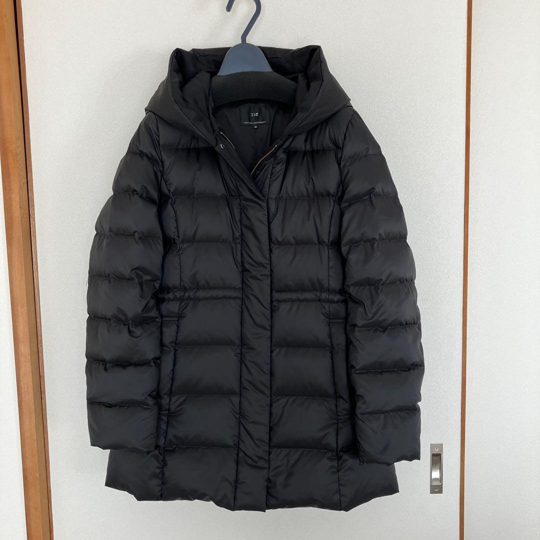 23区 シレータフタ　ミドル丈ダウンコート　ブラック　38