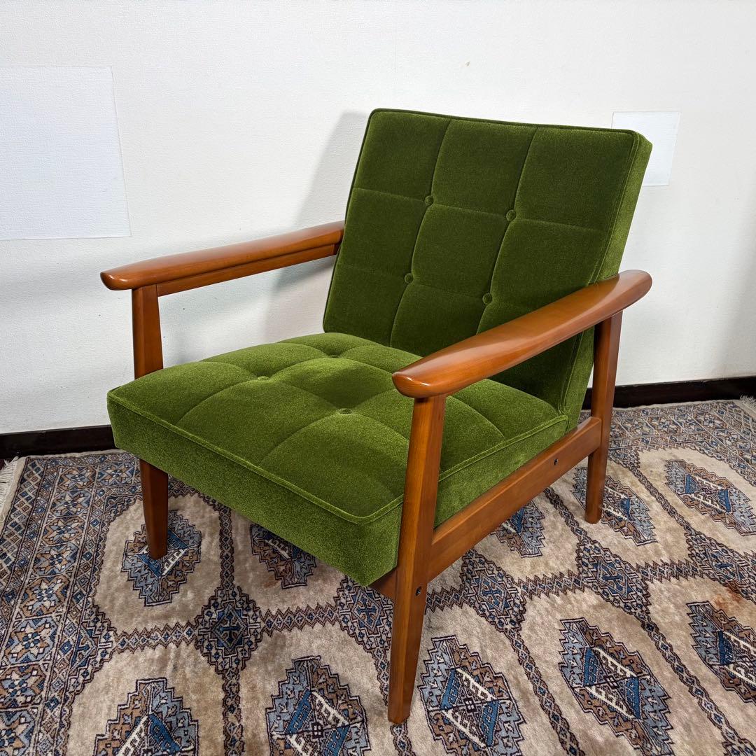 専用　25年製 美品 カリモク60 Kチェア モケットグリーン 1シーター 1P