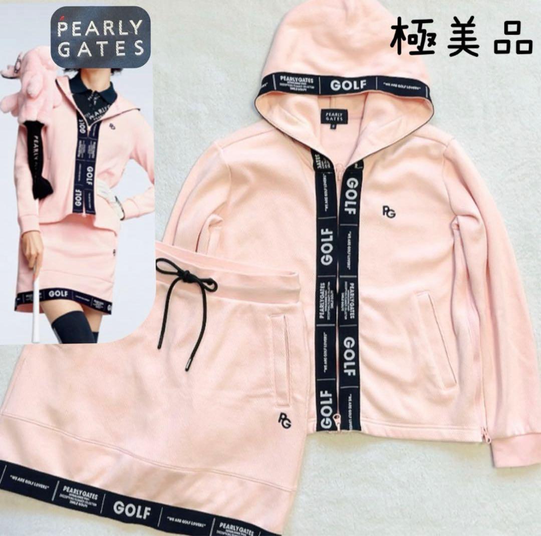 極美品　パーリーゲイツ　近年　2022　セットアップ　ハニカムWフェィス　ピンク