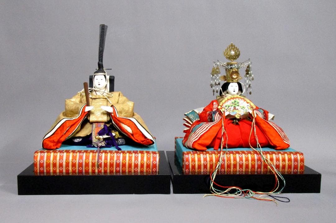 ビンテージ［雛人形］有職 御雛人形司 東京市日本橋区 永徳齋　檜箱入り2箱