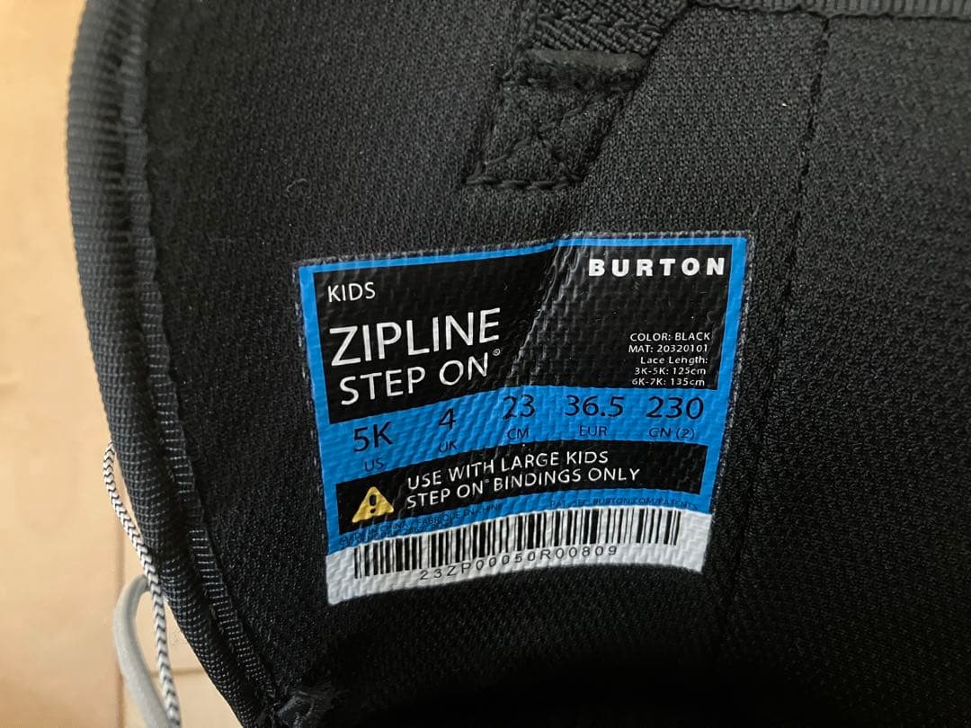 Burton Step On スノーボードブーツ キッズブラック5K 23cm