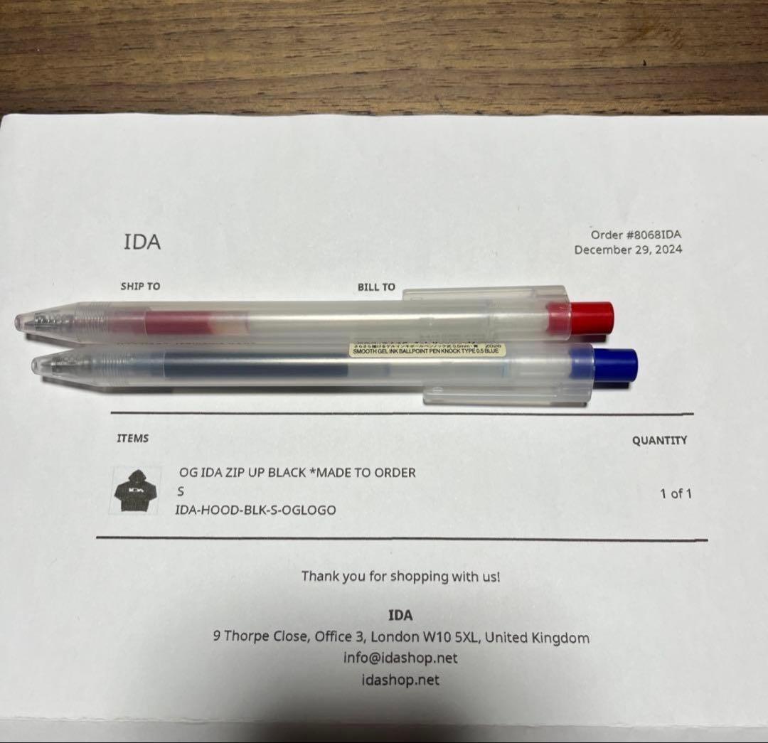 IDA sply ジップパーカー　S