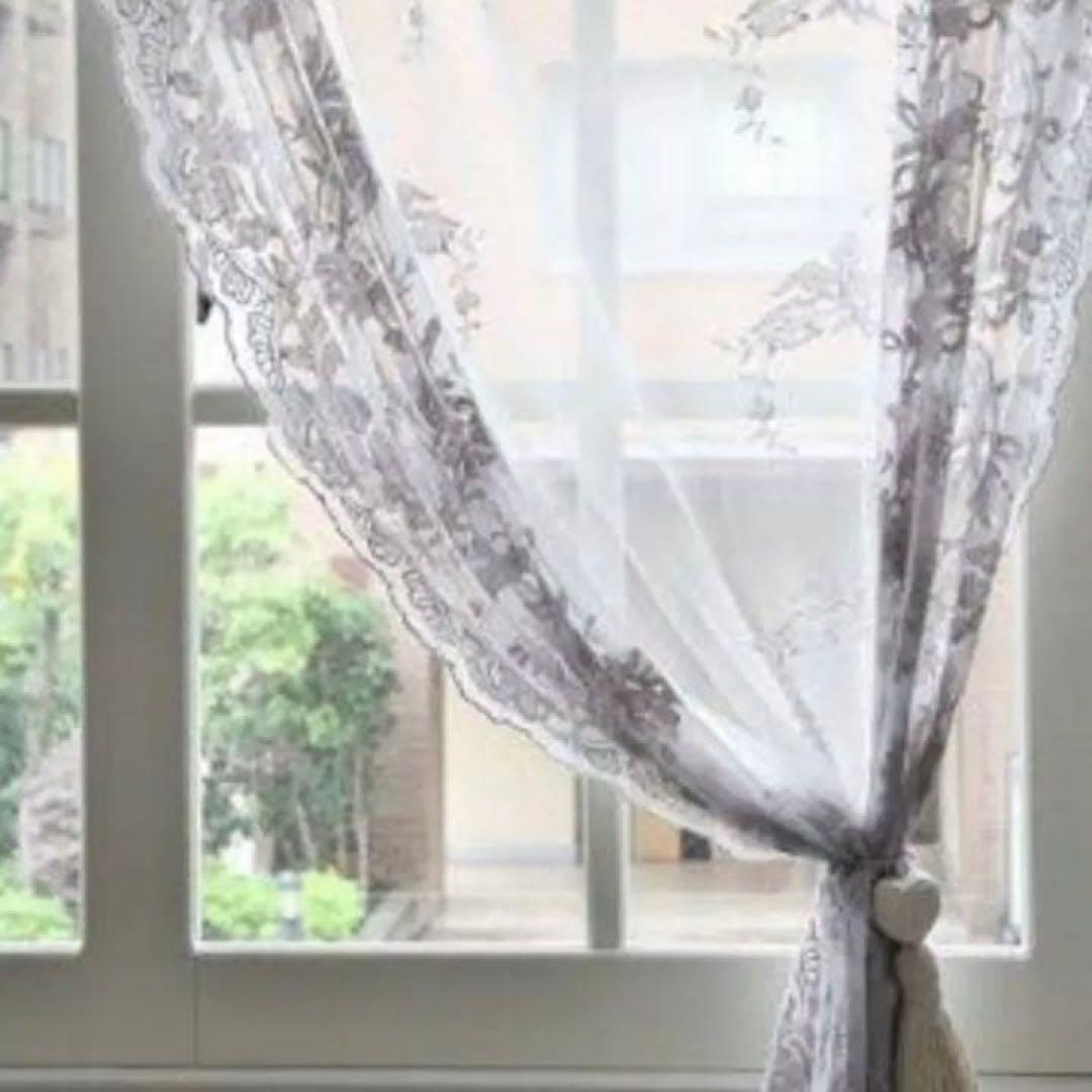 LENE BjERRE レースカーテン アンティーク シャビーシック ブルー