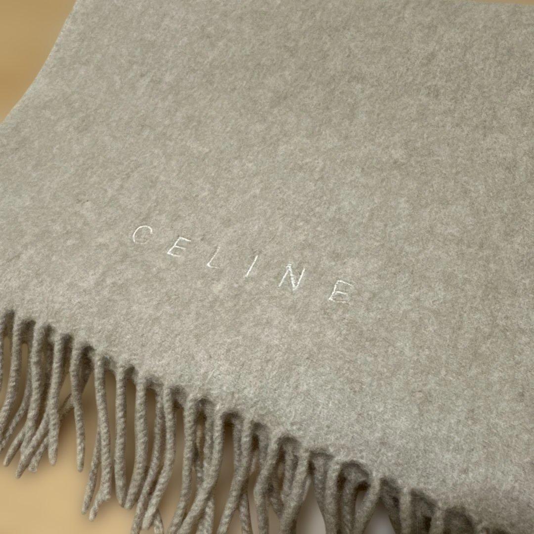 CELINE 100%カシミアマフラー ベージュ