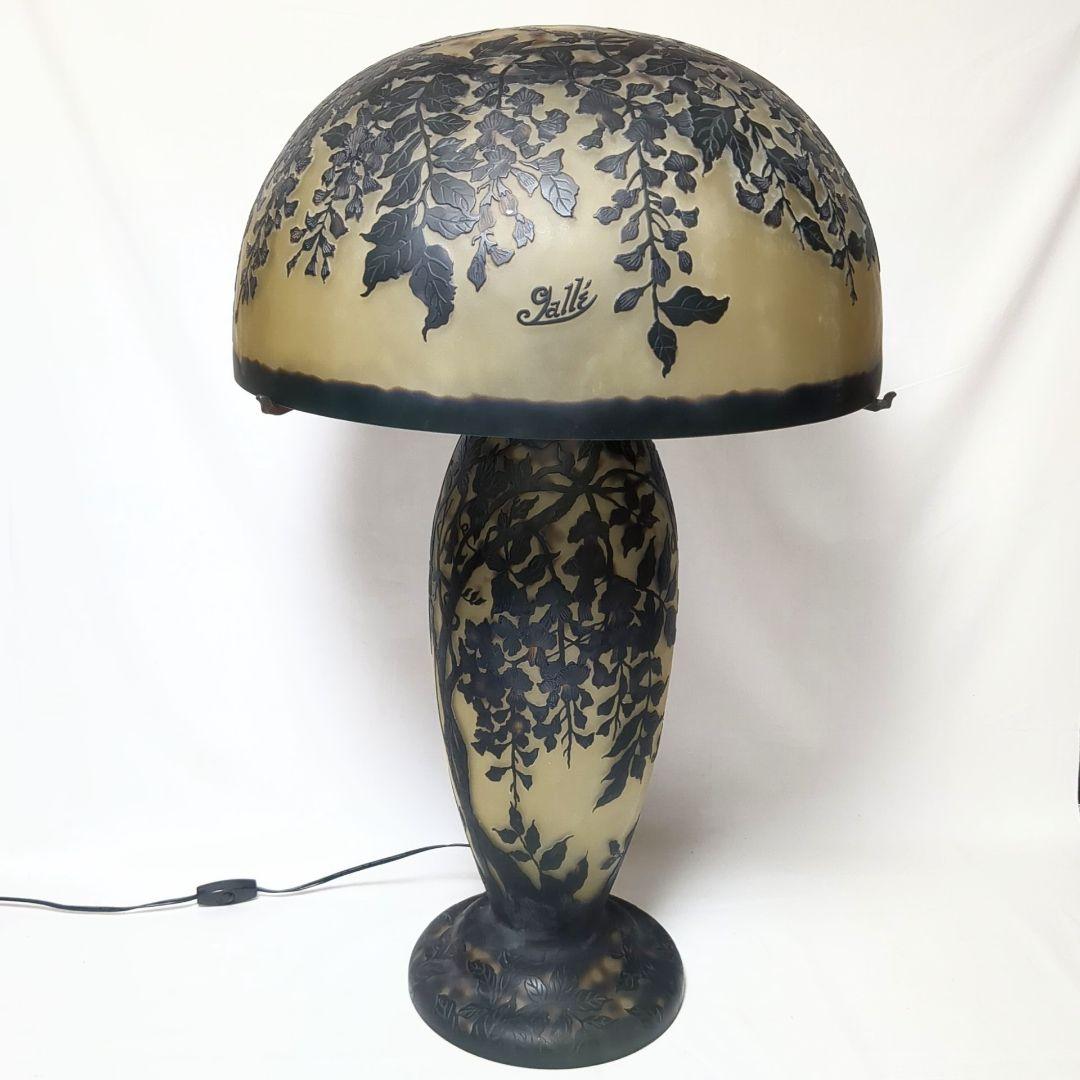 アンティーク　エミール・ガレ風ランプ　フロアスタンドランプ リーフモチーフ