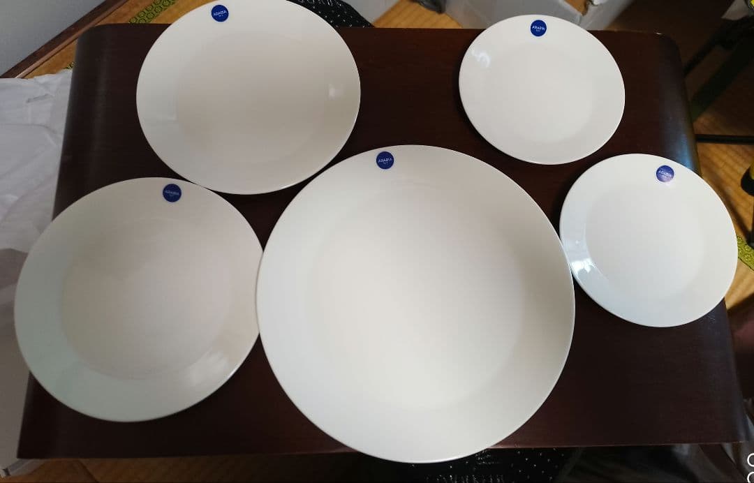 【新品未使用】ARABIA アラビア　マイニオ　ホワイト　プレート5枚セット