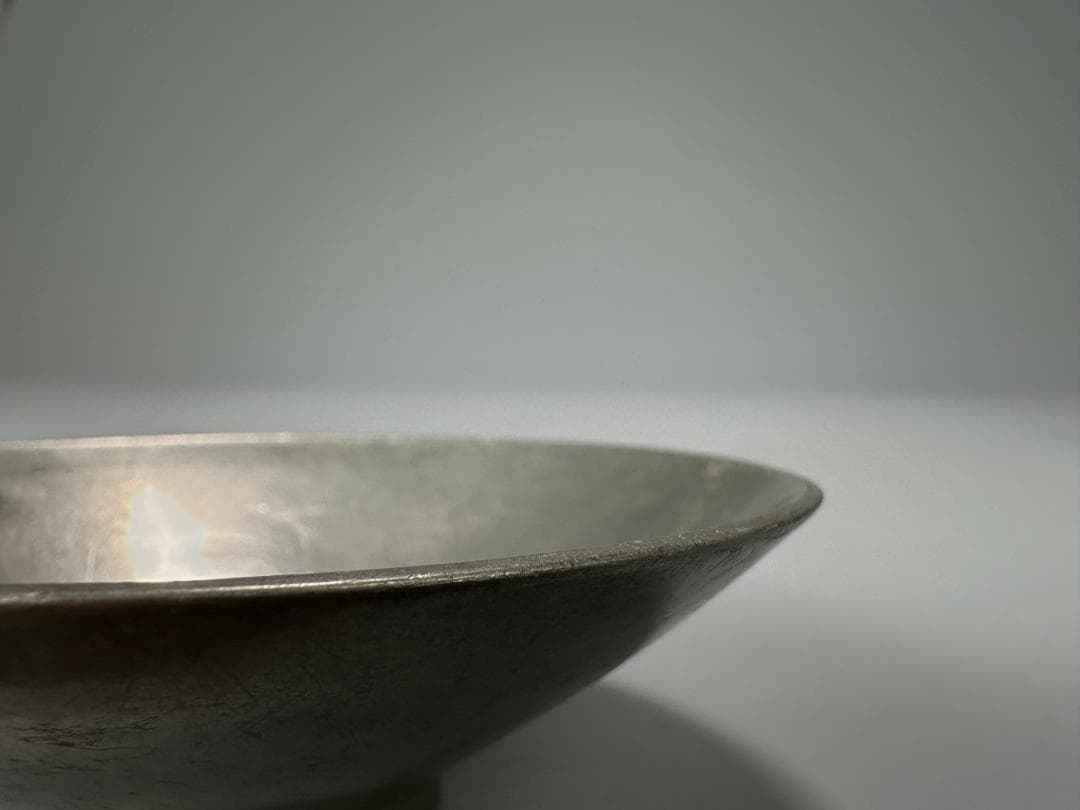 煎茶道具　古錫製　茶托　茶器　錫屋　在銘　時代茶托