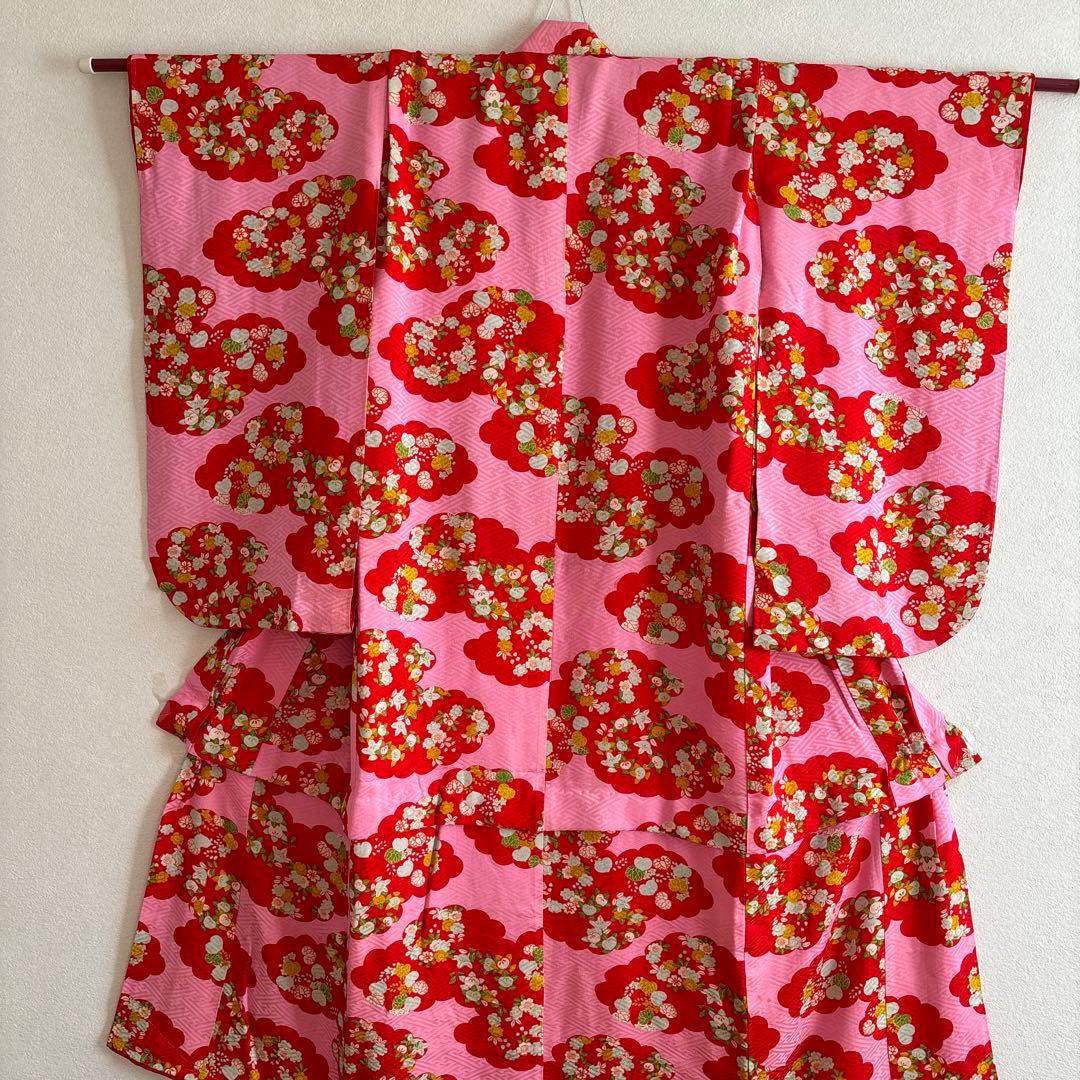 七五三　七歳　正絹アンティーク着物長襦袢