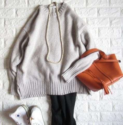 トゥモローランド マカフィー 上質ラム カシミヤ 混オーバーサイズニット グレー