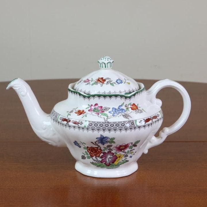 お値下げ　スポード　チャイニーズローズ　ポット　イギリス　ヴィンテージ