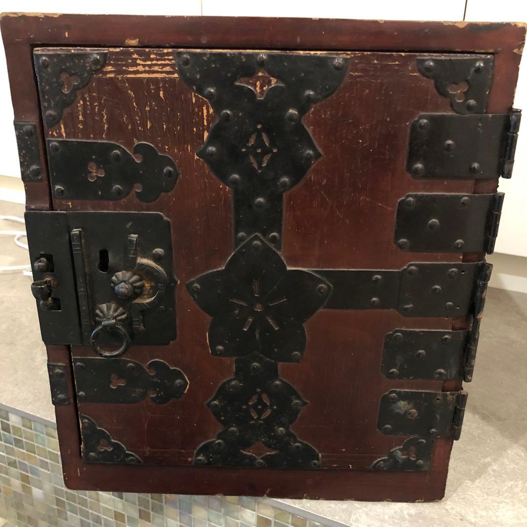 船箪笥　小箪笥　時代箪笥　銭箱　骨董　金具　開閉可