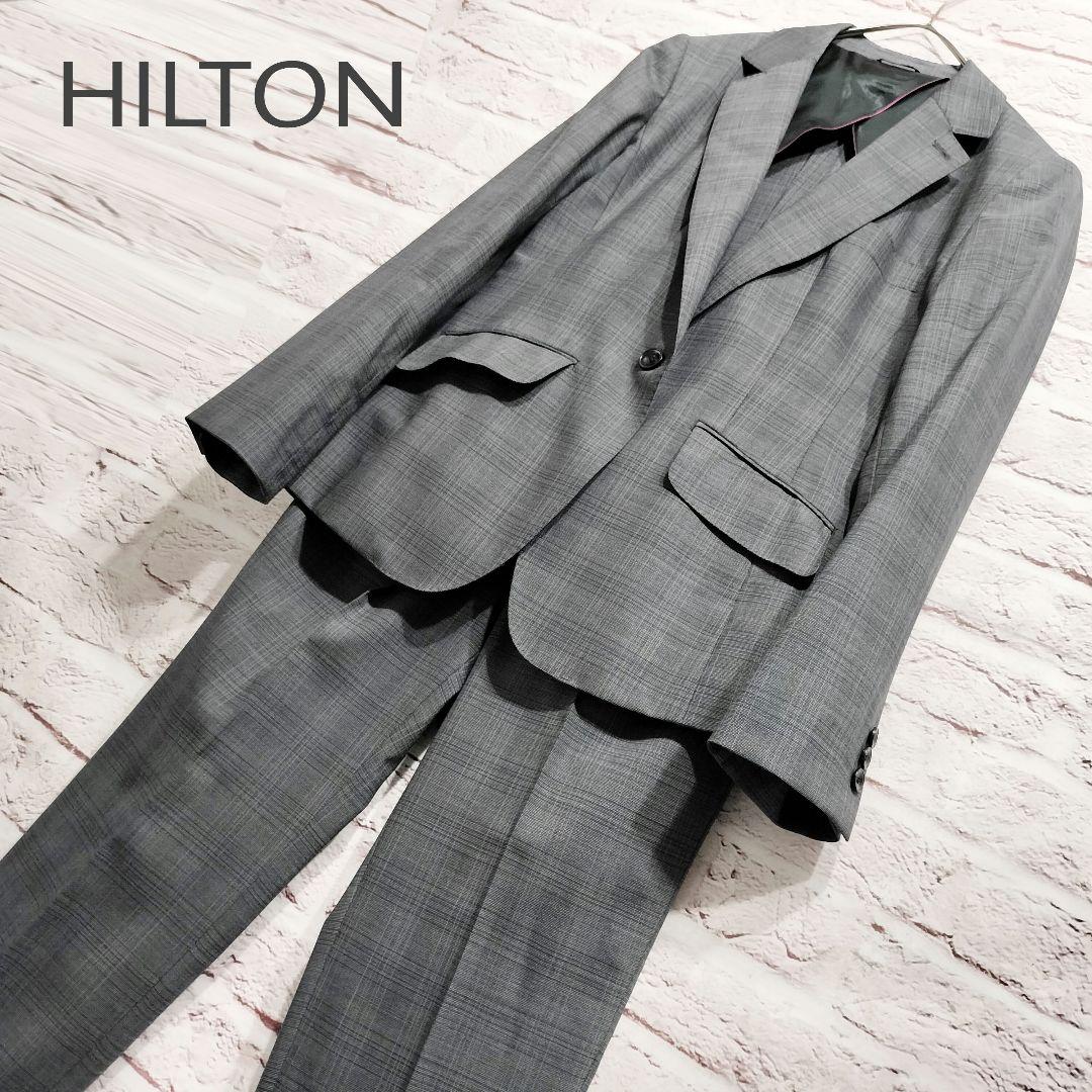 【ワンボタン】ヒルトン HILTON セットアップ パンツスーツ グレンチェック