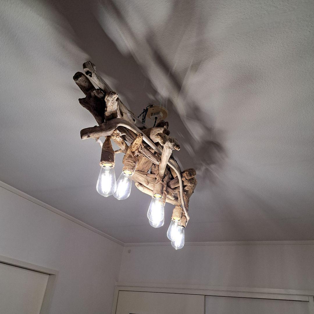 流木ランプ　エジソンwhite付　淡い明かりでお部屋をおしゃれに　6灯タイプ