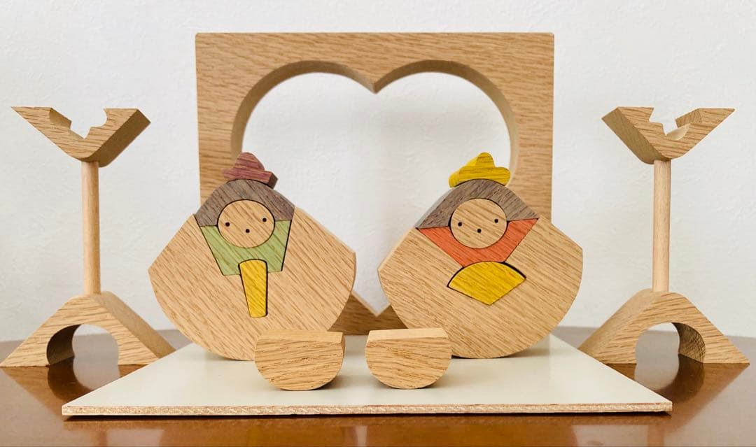 小黒三郎 組み木のひな人形 ハートびな KH128